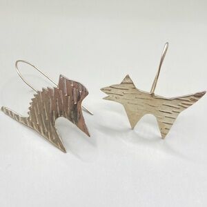 Etched Silver Cat and Dog Earrings